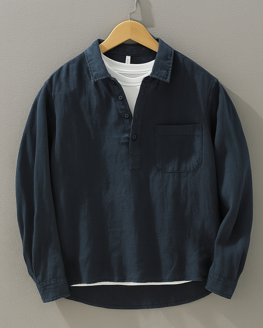 Button Linen Long Sleeve Shirt