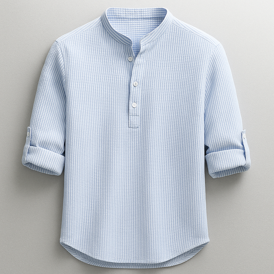 Split Neck Loop Sleeve Shirt